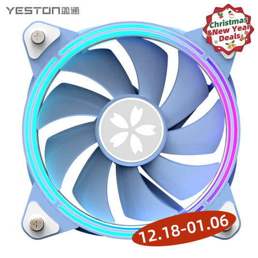 （Only Canada has inventory）(12.18-01.06 ＄5 Off) Yeston * zeaginal SAKURA ARGB LED 120mm Case Fan,Quiet Edition High Airflow Color LED Case Fan for PC Cases, CPU Coolers,Radiators SystemComputer Case Cooling Fan