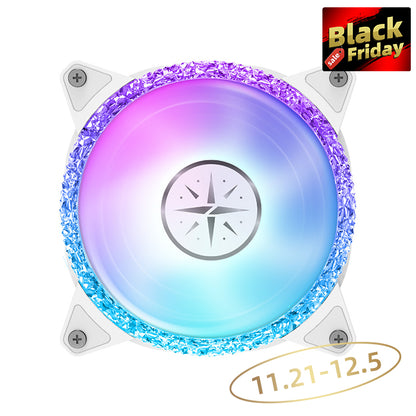 (11.21-12.05 ＄5 Off) Zeaginal ZC-12025 ARGB Bling Bling LED 120mm Case Fan,Quiet Edition High Airflow Color LED Case Fan for PC Cases, CPU Coolers,Radiators SystemComputer Case Cooling Fan