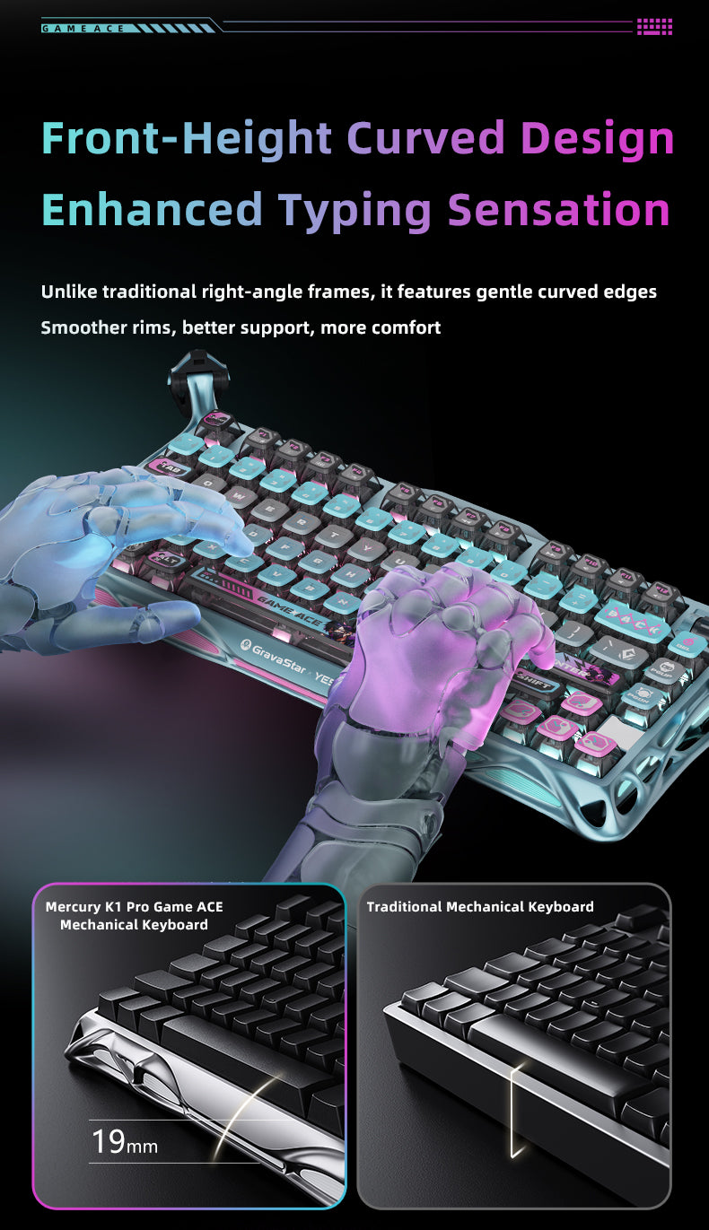 Yeston x Gravastar Mercury K1 Pro Game ACE Mechanical Keyboard