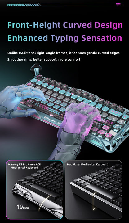 Yeston x Gravastar Mercury K1 Pro Game ACE Mechanical Keyboard