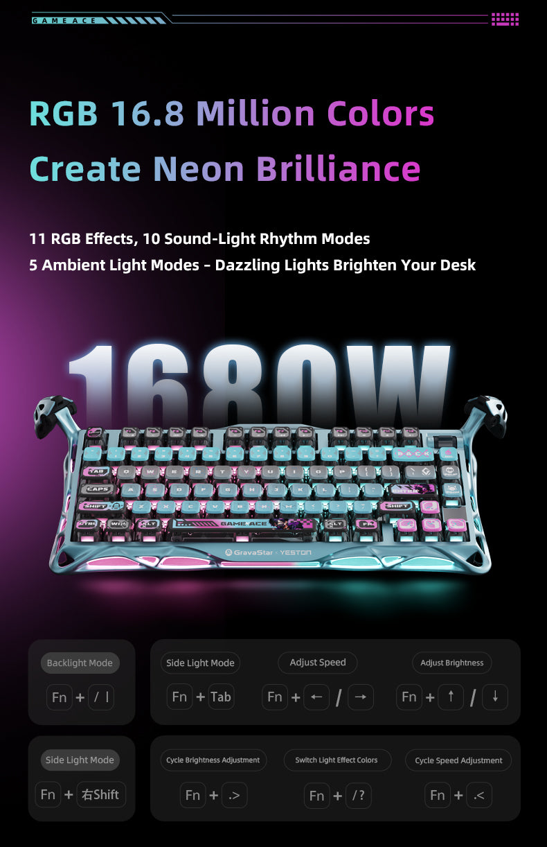 Yeston x Gravastar Mercury K1 Pro Game ACE Mechanical Keyboard