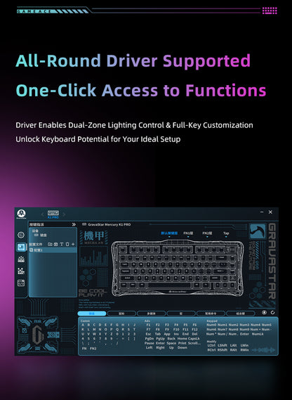 Yeston x Gravastar Mercury K1 Pro Game ACE Mechanical Keyboard