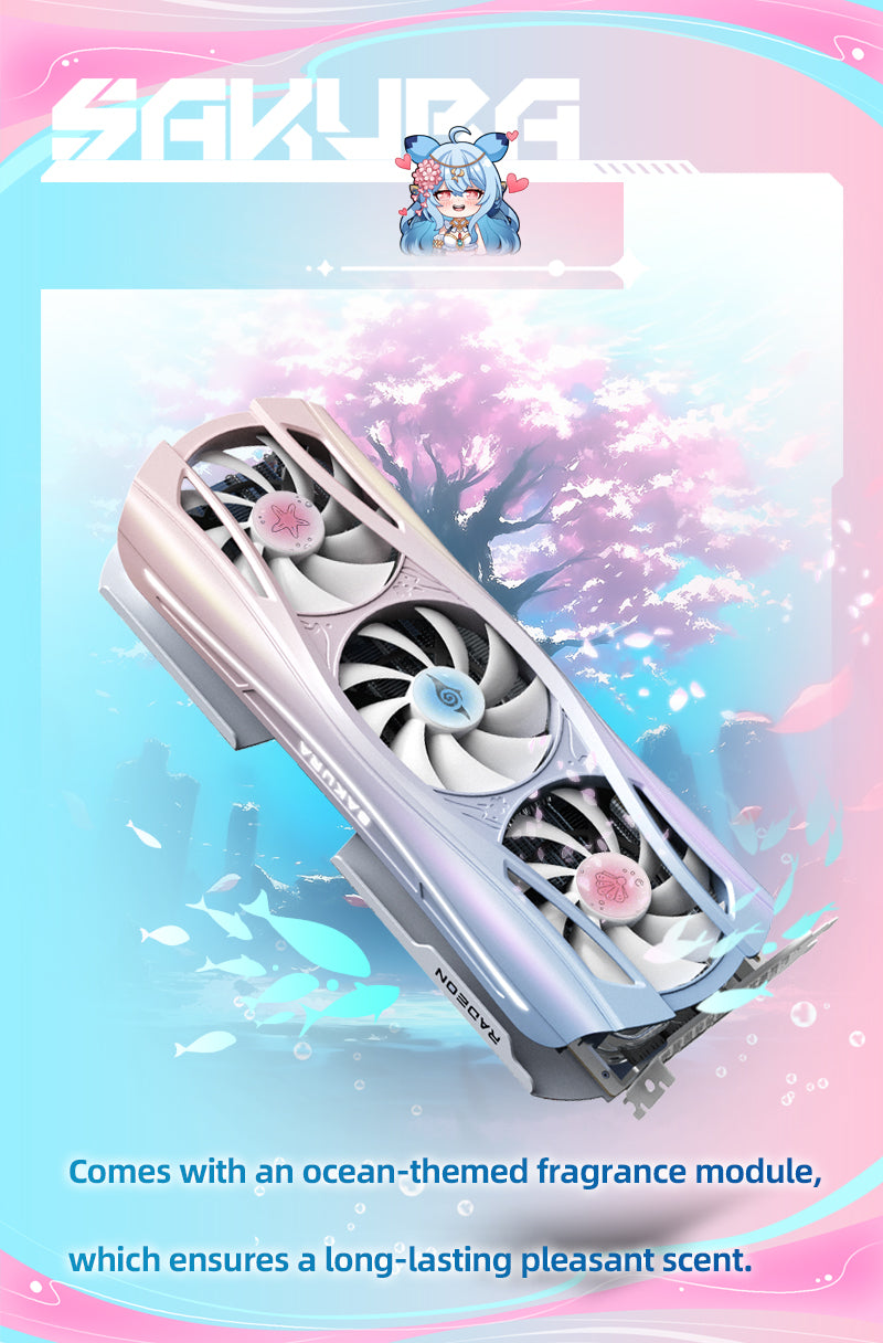 Yeston Sakura Atlantis  Radeon RX 9070 XT 16G GDDR6 256bit 4nm video cards Desktop Computer PC Graphics Card