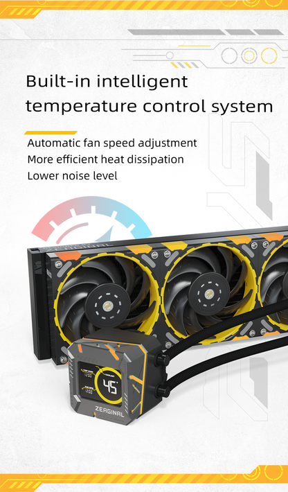 Yeston*Zeaginal ZC-ZEUS 360/240 Radiator Liquid CPU Cooler LCD Screen water cooling radiator ARGB synchronous PDB bearing fan Fits Intel LGA1700/1200/115X AMD AM5/AM4/AM3