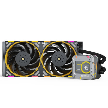Yeston*Zeaginal ZC-ZEUS 360/240 Radiator Liquid CPU Cooler LCD Screen water cooling radiator ARGB synchronous PDB bearing fan Fits Intel LGA1700/1200/115X AMD AM5/AM4/AM3